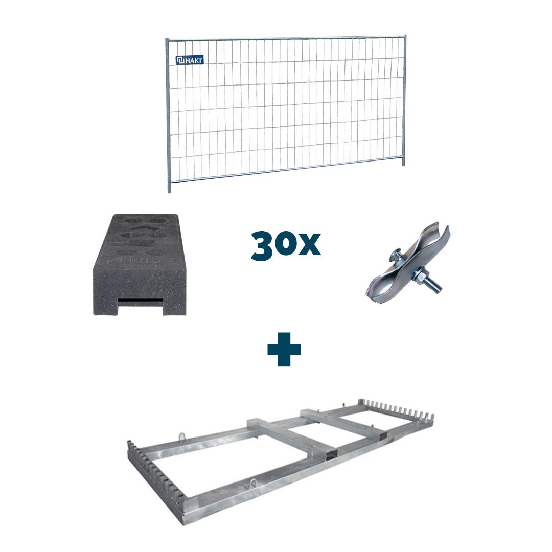 HMF Byggstängsel 3,5m Stål 30-pack