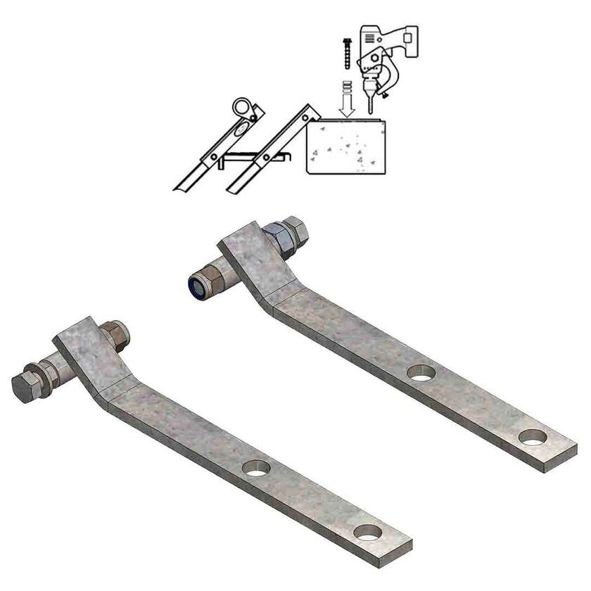 Fäste för ståltrappa på platta