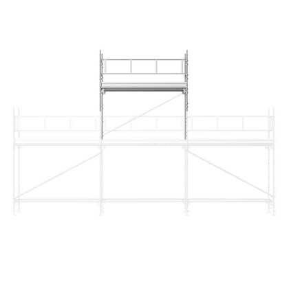 Universal påbyggnad höjd 2 räcke stål