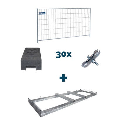 HMF Byggstängsel 3,5m Stål 30-pack